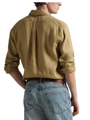 ΑΝΔΡΙΚΟ ΛΙΝΟ ΠΟΥΚΑΜΙΣΟ | Καφέ Ανοιχτό XXL