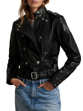 ΓΥΝΑΙΚΕΙΟ ΔΕΡΜΑΤΙΝΟ JACKET | Μαύρο M