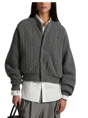 ΓΥΝΑΙΚΕΙΟ ΜΑΛΛΙΝΟ BOMBER | Γκρι Σκούρο M