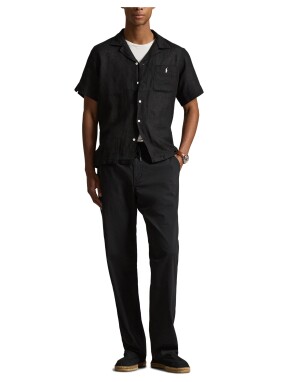 ΑΝΔΡΙΚΟ ΛΙΝΟ ΚΟΝΤΟΜΑΝΙΚΟ ΠΟΥΚΑΜΙΣΟ | Μαύρο XL