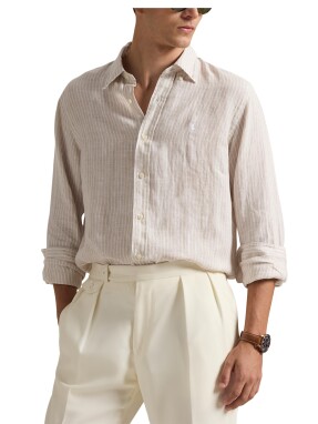 ΑΝΔΡΙΚΟ ΛΙΝΟ ΠΟΥΚΑΜΙΣΟ | Μπεζ XL