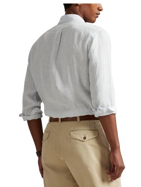 ΑΝΔΡΙΚΟ ΛΙΝΟ ΠΟΥΚΑΜΙΣΟ | Ριγέ  XL