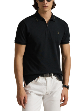 ΑΝΔΡΙΚΗ POLO ΜΠΛΟΥΖΑ HALF-ZIP | Μαύρο M