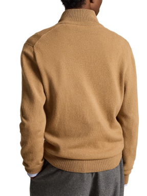 ΑΝΔΡΙΚΟ ΜΑΛΛΙΝΟ ΠΟΥΛΟΒΕΡ HALF-ZIP | Μπεζ  XXL