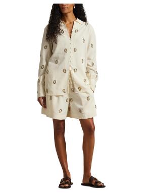 ΓΥΝΑΙΚΕΙΟ SHORTS ΜΕ ΚΕΝΤΗΜΑΤΑ | Εκρού S