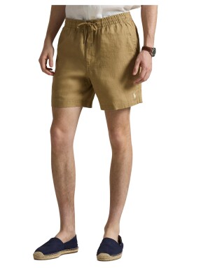 ΑΝΔΡΙΚΟ ΛΙΝΟ SHORTS | Καφέ Ανοιχτό XL