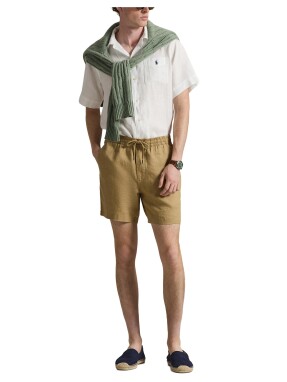 ΑΝΔΡΙΚΟ ΛΙΝΟ SHORTS | Καφέ Ανοιχτό XL