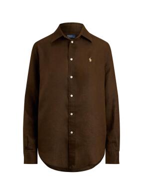 ΓΥΝΑΙΚΕΙΟ ΛΙΝΟ ΠΟΥΚΑΜΙΣΟ | Καφέ Σκούρο XS