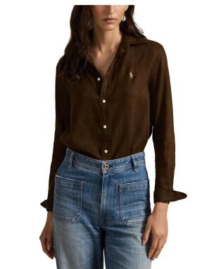 ΓΥΝΑΙΚΕΙΟ ΛΙΝΟ ΠΟΥΚΑΜΙΣΟ | Καφέ Σκούρο XS