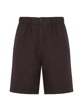 ΑΝΔΡΙΚΟ ΛΙΝΟ SHORTS | Καφέ Σκούρο XL