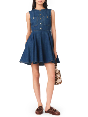 ΜΙΝΙ DENIM ΦΟΡΕΜΑ | Μπλε Σκούρο FR 36