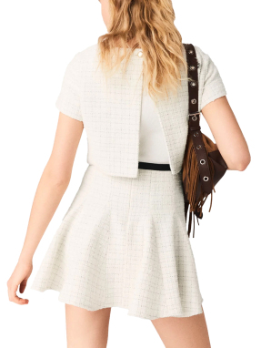 ΜΙΝΙ TWEED  ΦΟΡΕΜΑ  2-ΣΕ-1 | Εκρού FR 36