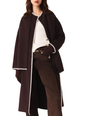 ΓΥΝΑΙΚΕΙΟ ΠΑΛΤΟ DOUBLE-FACE | Καφέ Σκούρο FR 40