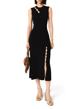 ΜΙΝΤΙ ΠΛΕΚΤΟ ΦΟΡΕΜΑ ΜΕ CUT-OUTS | Μαύρο FR 38