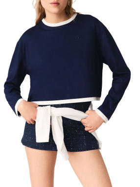 ΓΥΝΑΙΚΕΙΑ ΜΑΚΡΥΜΑΝΙΚΗ ΜΠΛΟΥΖΑ | Μπλε Σκούρο S