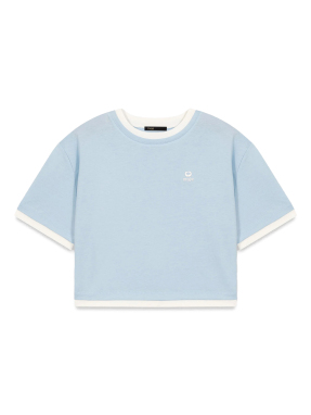 ΓΥΝΑΙΚΕΙΟ CROP T-SHIRT | Γαλάζιο S