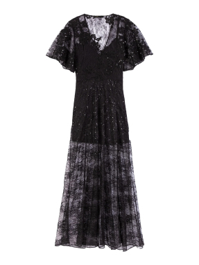 ΜΑΞΙ ΦΟΡΕΜΑ ΜΕ ΔΑΝΤΕΛΑ | Μαύρο FR 38