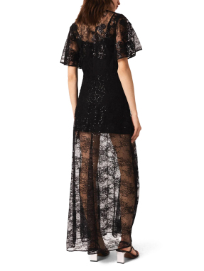 ΜΑΞΙ ΦΟΡΕΜΑ ΜΕ ΔΑΝΤΕΛΑ | Μαύρο FR 38