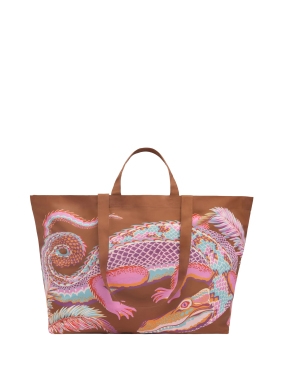 MAXI SHOPPER BAG CROCO | Καφέ