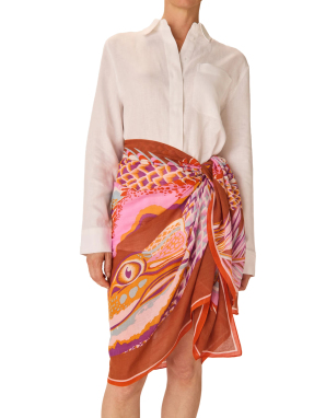 ΦΟΥΛΑΡΙ CROCO | Καφέ ONE SIZE