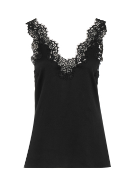 ΓΥΝΑΙΚΕΙΟ ΤΟΠ LACE-TRIMMED | Μαύρο IT 42
