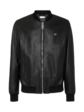 ΑΝΔΡΙΚΟ ΔΕΡΜΑΤΙΝΟ JACKET BOMBER | Μαύρο L