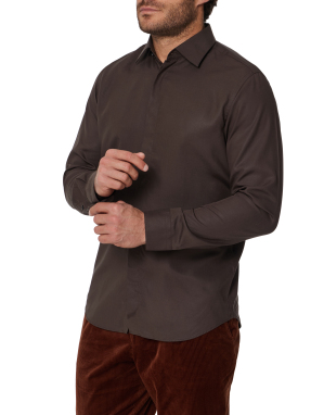 ΑΝΔΡΙΚΟ ΠΟΥΚΑΜΙΣΟ | Καφέ Σκούρο EU 47