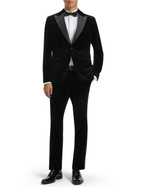 ΑΝΔΡΙΚΟ VELVET ΣΑΚΑΚΙ | Μαύρο EU 50