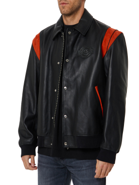 ΑΝΔΡΙΚΟ ΔΕΡΜΑΤΙΝΟ JACKET PORSCHE x BOSS | Μαύρο EU 52