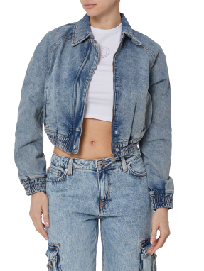 ΓΥΝΑΙΚΕΙΟ CROP DENIM JACKET | Μπλε XS