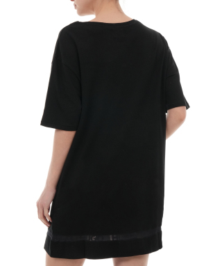 ΓΥΝΑΙΚΕΙΟ T-SHIRT ΠΙΤΖΑΜΑ | Μαύρο L