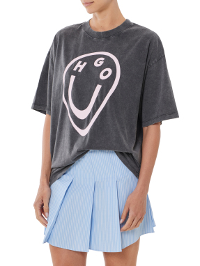 ΓΥΝΑΙΚΕΙΟ OVERSIZED T-SHIRT | Γκρι Σκούρο XS