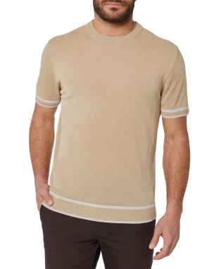 ΑΝΔΡΙΚΟ ΠΛΕΚΤΟ T-SHIRT | Μπεζ XL