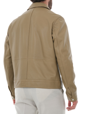 ΑΝΔΡΙΚΟ ΔΕΡΜΑΤΙΝΟ JACKET | Καφέ Ανοιχτό EU 52