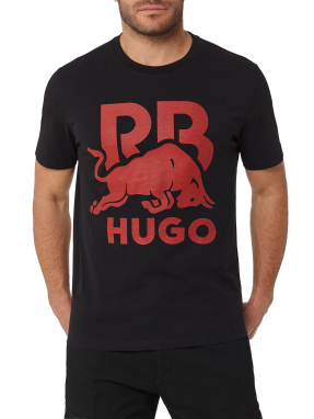 HUGO x RB ΑΝΔΡΙΚΟ T-SHIRT ΜΕ ΤΥΠΩΜΑ | Μαύρο XL