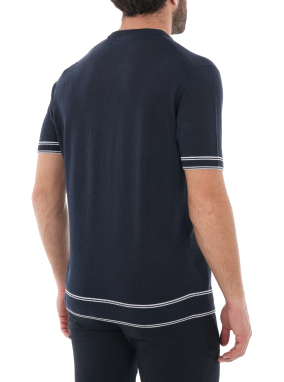 ΑΝΔΡΙΚΟ ΠΛΕΚΤΟ T-SHIRT | Μπλε Σκούρο XL