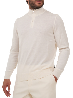 ΑΝΔΡΙΚΗ ΜΑΛΛΙΝΗ ΜΠΛΟΥΖΑ HALF-ZIP | Εκρού 118 L