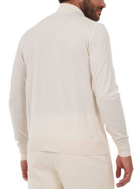 ΑΝΔΡΙΚΗ ΜΑΛΛΙΝΗ ΜΠΛΟΥΖΑ HALF-ZIP | Εκρού 118 L