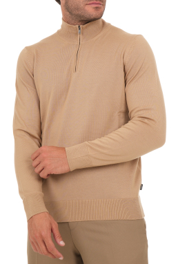 ΑΝΔΡΙΚΗ ΜΑΛΛΙΝΗ ΜΠΛΟΥΖΑ HALF-ZIP | Μπεζ 260 XXL