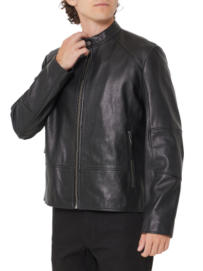ΑΝΔΡΙΚΟ ΔΕΡΜΑΤΙΝΟ JACKET | Μαύρο 001 L