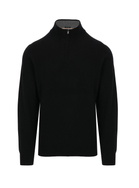 ΑΝΔΡΙΚΟ ΜΑΛΛΙΝΟ ΠΟΥΛΟΒΕΡ HALF-ZIP | Μαύρο 001 L