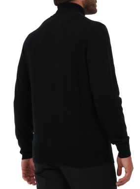 ΑΝΔΡΙΚΟ ΜΑΛΛΙΝΟ ΠΟΥΛΟΒΕΡ HALF-ZIP | Μαύρο 001 L