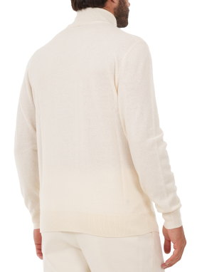 ΑΝΔΡΙΚΟ ΜΑΛΛΙΝΟ ΠΟΥΛΟΒΕΡ HALF-ZIP | Εκρού 118 XL