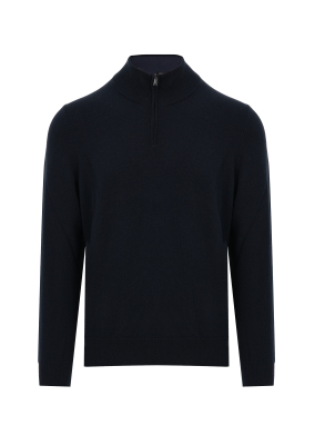 ΑΝΔΡΙΚΟ ΜΑΛΛΙΝΟ ΠΟΥΛΟΒΕΡ HALF-ZIP | Μπλε Σκούρο 404 L