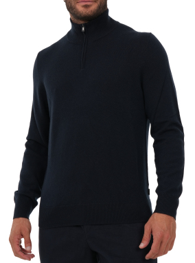 ΑΝΔΡΙΚΟ ΜΑΛΛΙΝΟ ΠΟΥΛΟΒΕΡ HALF-ZIP | Μπλε Σκούρο 404 L