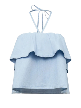 ΓΥΝΑΙΚΕΙΟ DENIM ΤΟΠ | Γαλάζιο M