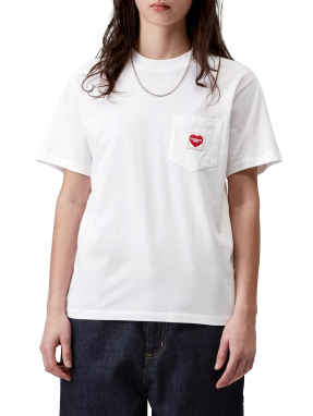 ΓΥΝΑΙΚΕΙΟ POCKET HEART T-SHIRT | Λευκό M