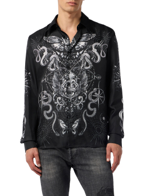 ΑΝΔΡΙΚΟ ΠΟΥΚΑΜΙΣΟ ALL-OVER TATTOO | Μαύρο L