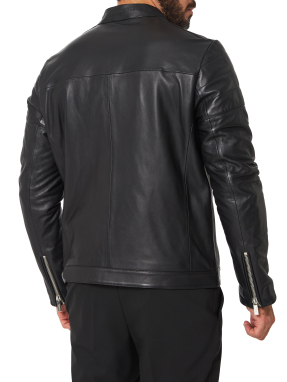ΑΝΔΡΙΚΟ ΔΕΡΜΑΤΙΝΟ JACKET | Μαύρο IT 56