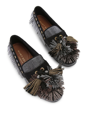 ΓΥΝΑΙΚΕΙΑ SUEDE LOAFERS POM POM | Μαύρο 39